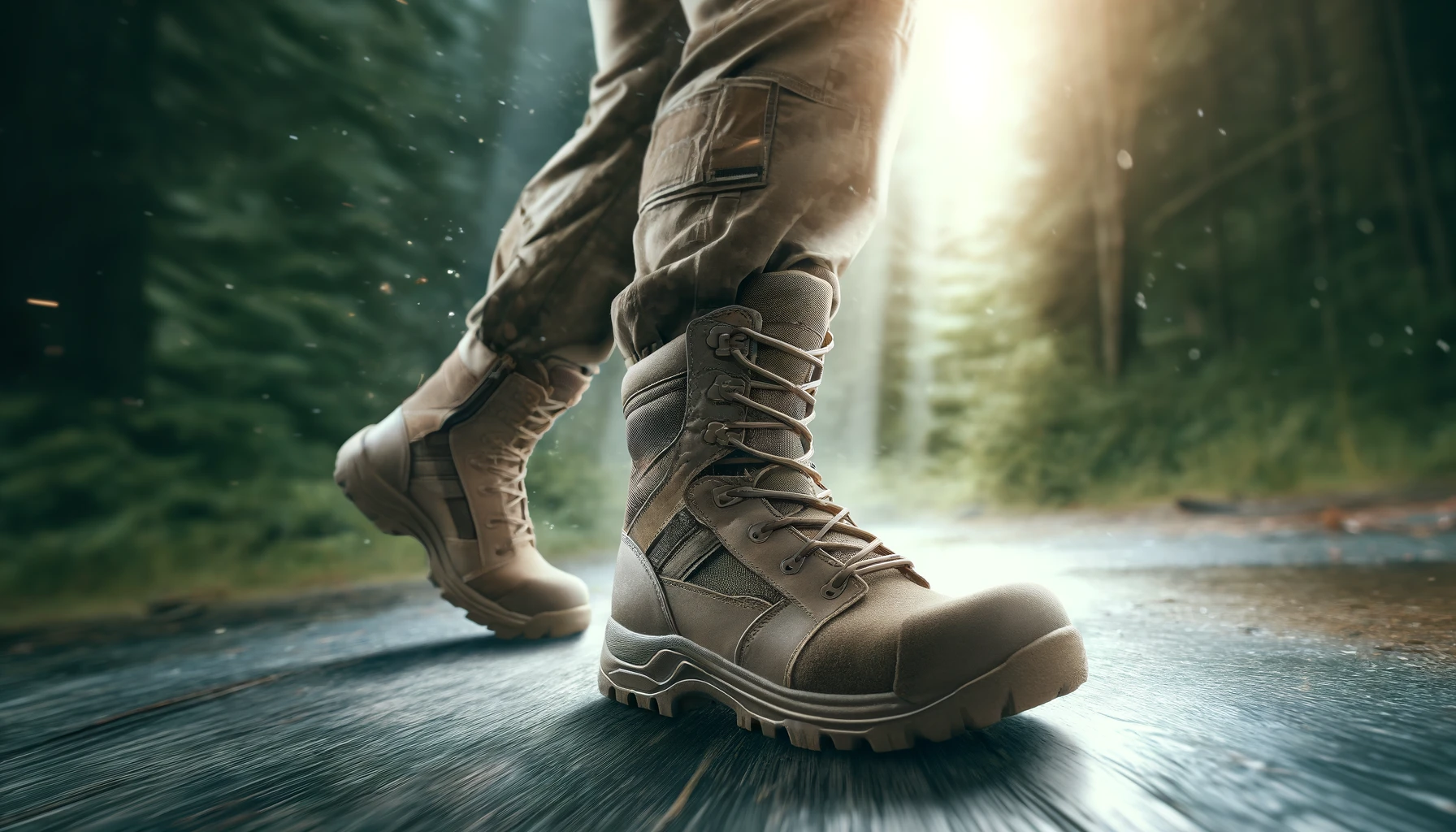 comfort, tactical boots, long wear 📸📸 Realistic photo of a person wearing comfortable tactical boots while walking. Bright lighting, clear details 📸📸 Зручність і комфорт
